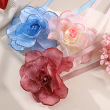 Fabric Flower Long Necklace Valentine's Day – Jewelry Gift Ideas — 3