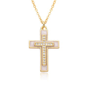 Ornament Copper Inlaid Zircon Cross Necklace Men – Jewelry Gift Ideas — 2