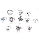Turtle Cross Lotus Combination 11 Piece Rings – Everyday Gifts — 3