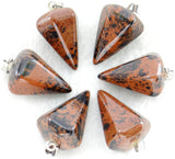 Natural Stone Agate Hexagonal Cone Pendant – Jewelry Gift Ideas — 7
