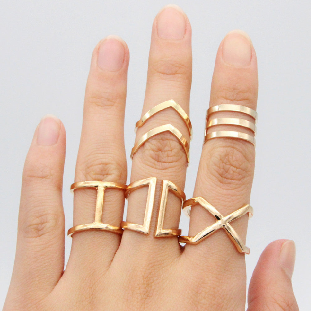 Fashion Personality Cross V Shape Geometric 5 Piece – Stylish Gifts — 1