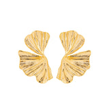 Vintage Ginkgo Beach Shell Pattern Ear Studs – Outdoor Gifts — 5