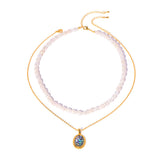 Double-layer Natural Pearl Oval Pendant Necklace – Jewelry Gift Ideas — 3