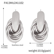 Simple Circle Line Winding Ear Studs – Useful Gifts — 4