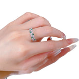 Oval Cluster Ring Synthetic Green Spinel Diamond – Useful Gifts — 3