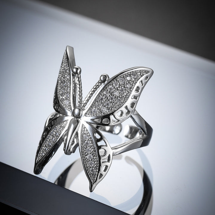 Popular Creative Women's Big Butterfly Zircon Ring – Gifts for Her — 1