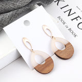 Wooden Patch Earrings Simple All Match Water Drop Stud – Gifts for Her — 3