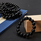 Obsidian Bracelet Beaded Round Beads Obsidian – Jewelry Gift Ideas — 6