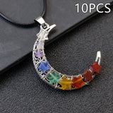 Crystal Stone Seven Chakras Moon Pentagram – Jewelry Gift Ideas — 9