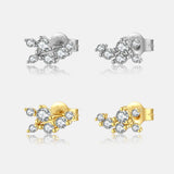 S925 Sterling Silver Rivets With Diamonds Leaf Shaped – Useful Gifts — 2