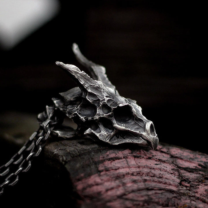 Sterling Silver Brass Demon Dragon Pendant – Jewelry Gift Ideas — 1