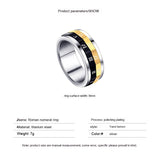 Roman Digital Rotating Titanium Steel Men's Ring – Gifts for Him — 8