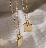 Rectangular Titanium Steel Letter Necklace – Jewelry Gift Ideas — 2