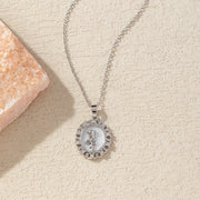 Retro White Shell Rose Necklace Copper Plated – Jewelry Gift Ideas — 4