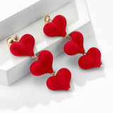 Earrings Personality Exaggerated Red Heart Long – Stylish Gifts — 9