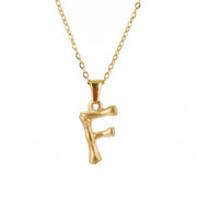 Hip Hop Bamboo 18K Stainless Steel Letter Pendant – Jewelry Gift Ideas — 14