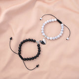 White Turquoise Love Magnet Couple Bead Bracelet – Gifts for Couples — 3