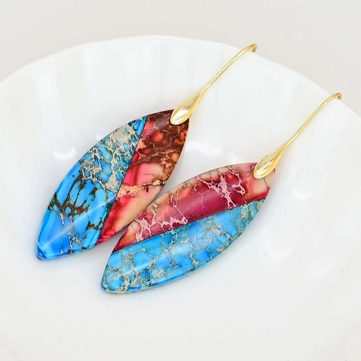 Vintage Colorful Leaf Earrings Elegant Temperament – Stylish Gifts — 1