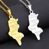 Cross-border Stainless Steel Tunisia Map Necklace – Jewelry Gift Ideas — 3
