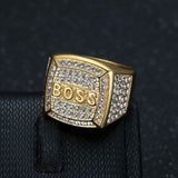Titanium Steel Vacuum Plating Rhinestone Square BOSS – Gifts for Him — 4