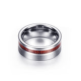 Tungsten Ring Single Row Wood Grain Men – Gifts for Him — 4