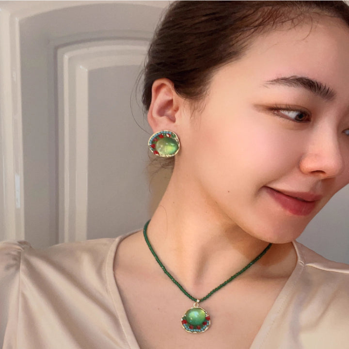 Court Retro Crystal Glass Color Earrings – Jewelry Gift Ideas — 1