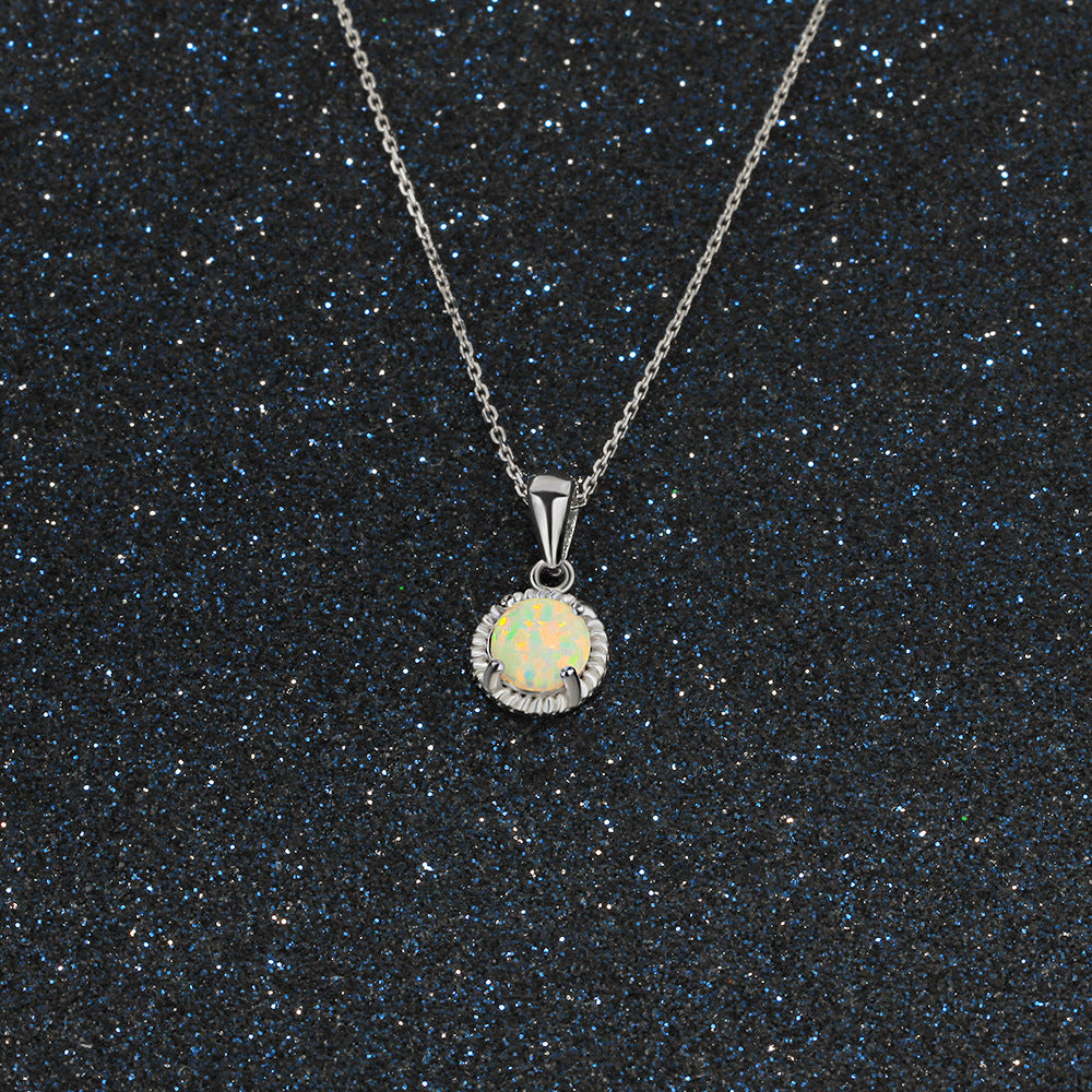 Women's Opal Opal Woven Silver Necklace – Jewelry Gift Ideas — 1