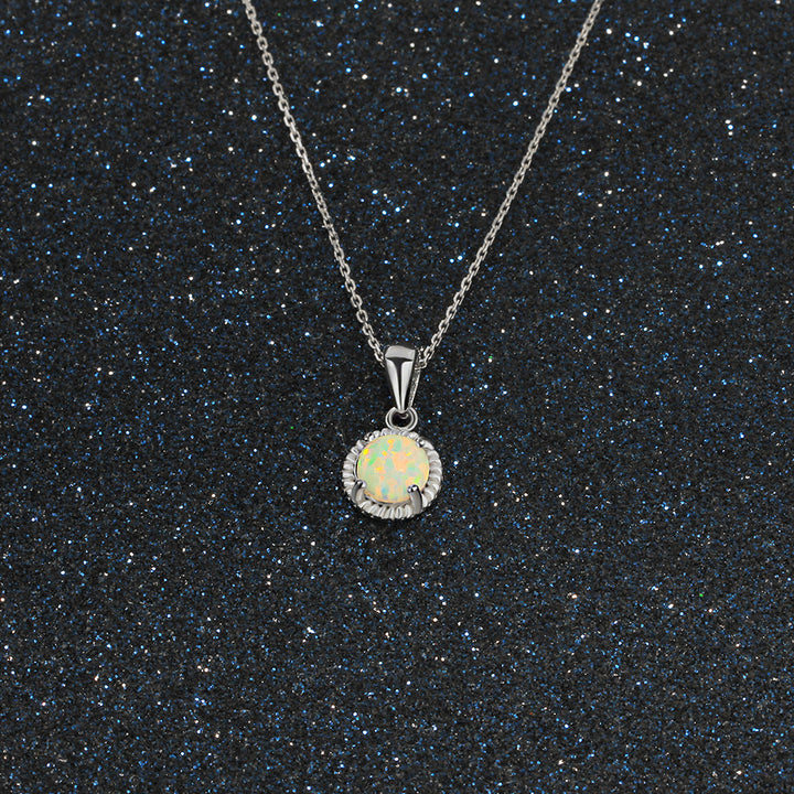 Women's Opal Opal Woven Silver Necklace – Jewelry Gift Ideas — 1