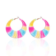 Large Oval Heart Raffia Dangle Earrings For Women Boho – Gifts for Her — 10
