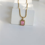 Women's 18K Gold Plated Hip Hop Gemstone Necklace – Jewelry Gift Ideas — 3
