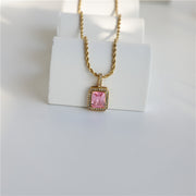 Women's 18K Gold Plated Hip Hop Gemstone Necklace – Jewelry Gift Ideas — 3