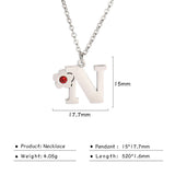 Flower Rhinestone-encrusted 26 Letter Necklace – Jewelry Gift Ideas — 16