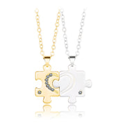 Love Puzzle Couple Necklace A Pair Of Simple – Gifts for Couples — 2