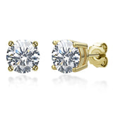 Stud Earrings 925 Sterling Silver 18 Gold Moissanite – Everyday Gifts — 6