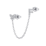 Women's Zircon Butterfly Alphabet One Piece Stud – Gifts for Her — 2