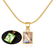 26 Letter Square Necklace Colorful Shell Luminous – Jewelry Gift Ideas — 6