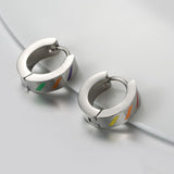 Fashion Simple Rainbow Pattern Titanium Steel Earrings – Stylish Gifts — 3