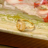 Vintage Style Elegant Carved White Jade Pith Ring – Stylish Gifts — 2