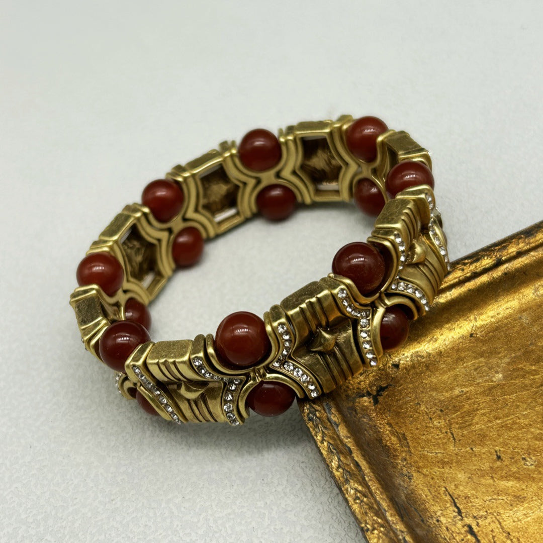 Western Vintage Pearl Agate Stone Bracelet Simple – Jewelry Gift Ideas — 1