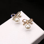 Women's Elegant Bow Shape Pearl Earrings – Gifts for Her — 4