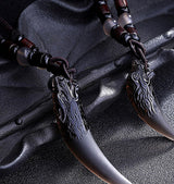 Natural Icy Obsidian Wolf Tooth Pendant Men's – Jewelry Gift Ideas — 5