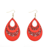 Wood Hollow Waterdrop Earring Jewelry – Jewelry Gift Ideas — 4
