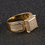 Hip Hop Men's Square Micro Set Zircon Ring – Gifts for Him — 3