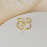 French Niche Design Double Line Pattern Opening Ring – Everyday Gifts — 6