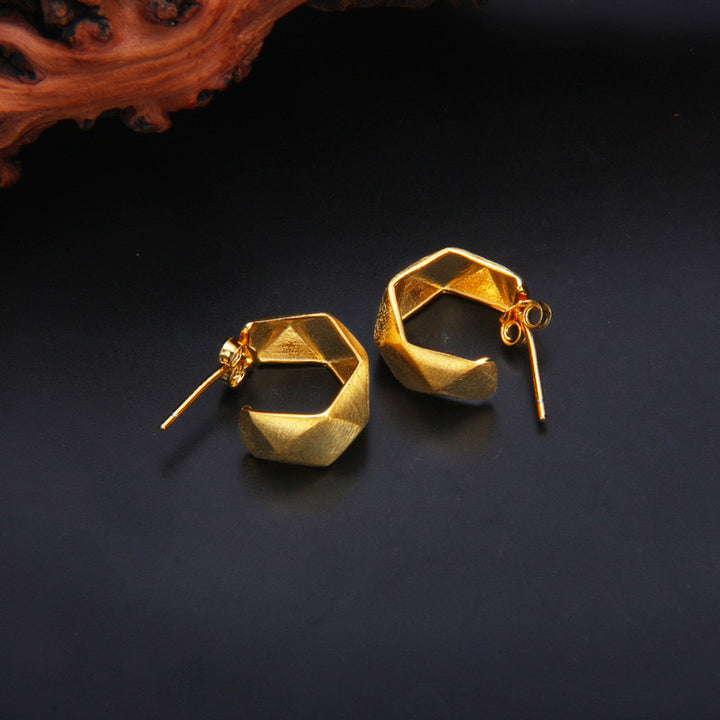 Silver Needle French Retro Stud Earrings – Small Gift Ideas — 1