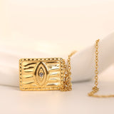 Niche Design Embossed Diamond Eye Square Pendant – Jewelry Gift Ideas — 2