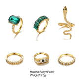 Women's Fashion Geometric With Green Rhinestone Ring – Stylish Gifts — 2