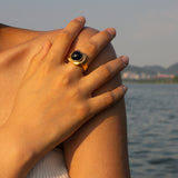 18K Gold Stainless Steel Square Inlaid Closed Ring No – Everyday Gifts — 9