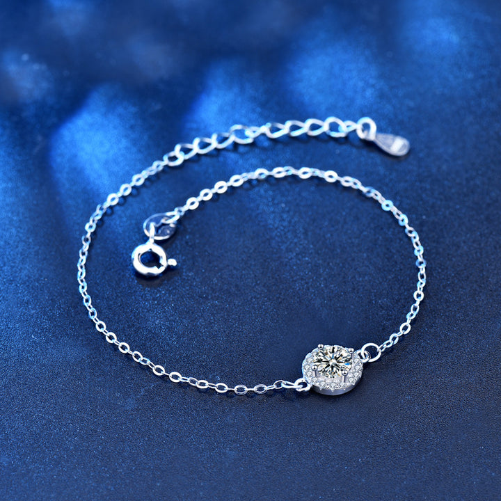 Women's Sterling Silver Moissanite Bracelet – Jewelry Gift Ideas — 1