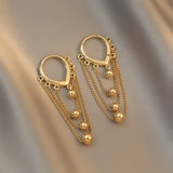 Small Design Love Ear Chain Long Earrings – Gifts for Couples — 3